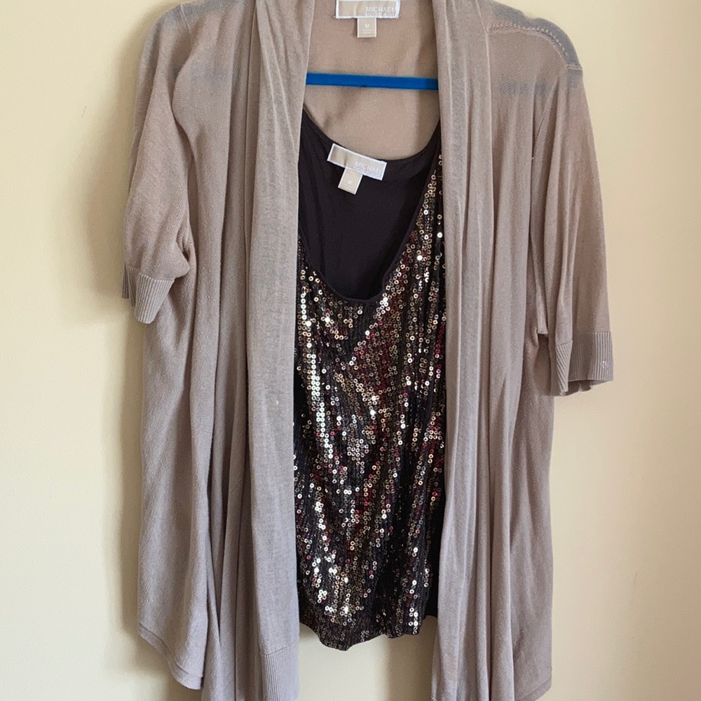 Michael Kors light sweater with sequence top